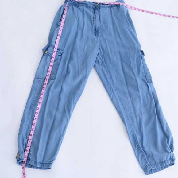 Suko Cargo Style Cotton Blue Chambray Denim Jeans - Picture 5 of 14